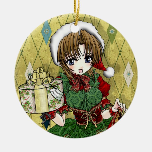 Décoration En Céramique Fille de cadeau d'Anime (Devant)