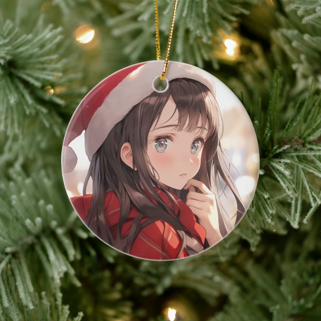 Décoration En Céramique Fille de Noël Anime (Arbre)