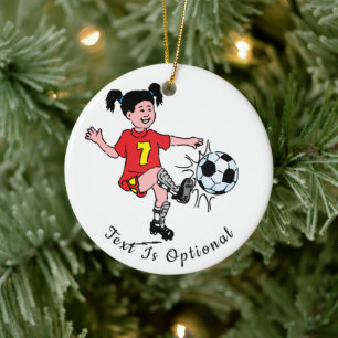 Décoration En Céramique Fille jouant au football