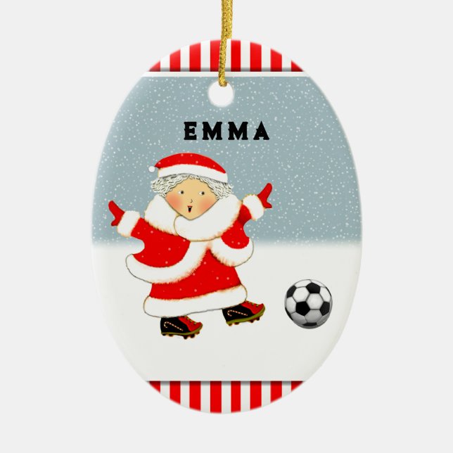Décoration En Céramique Filles Football Noël Collectif (Devant)