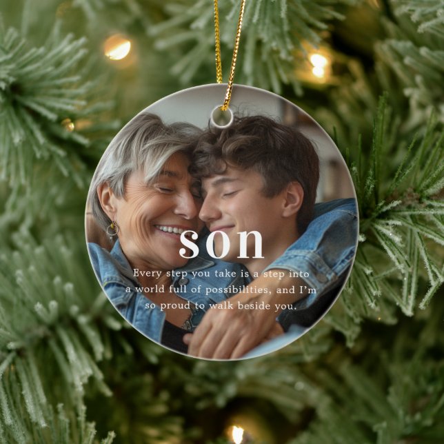 Décoration En Céramique Fils | Sentiments photo Keepsaké Noël (Arbre)