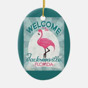 Décoration En Céramique Flamant rose rose de Jacksonville la Floride rétr