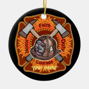 Décoration En Céramique Flammes de pompiers