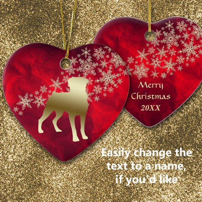 Décoration En Céramique Flèche de neige rouge en or Rottweiler (Créateur téléchargé)