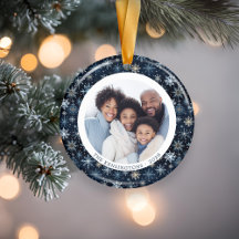 Flèches de neige bleues modernes Famille Noël 2 fa