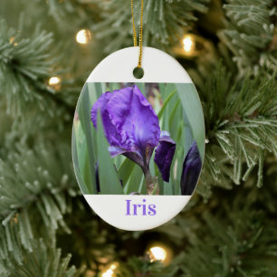 Décoration En Céramique Fleur d'Iris pourpre