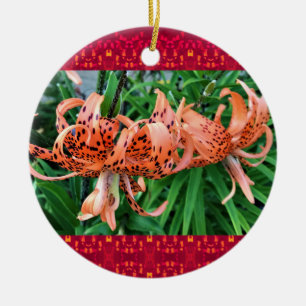 Décoration En Céramique Fleur Lily Tiger