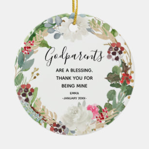 Décoration En Céramique Fleur sainte Parents d'amour personnalisés Noël