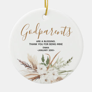 Décoration En Céramique Fleur sainte Parents personnalisés Noël