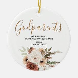 Décoration En Céramique Fleur sainte Parents personnalisés Noël