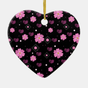 Décoration En Céramique Fleurs Aimer Valentine Motif