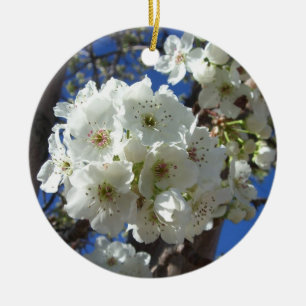 Décoration En Céramique Fleurs blanches I Poirier ornemental