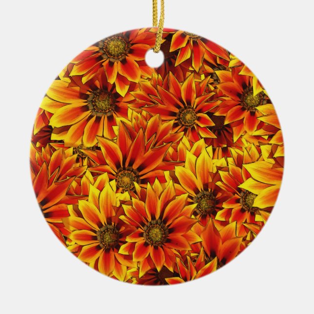 Décoration En Céramique Fleurs de soleil orange (Devant)