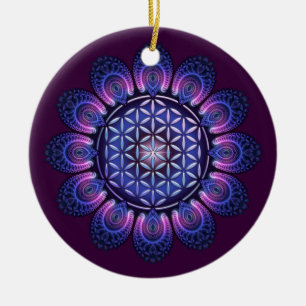 Décoration En Céramique FLEURS DE VIE / Blume des Lebens - Mandala II