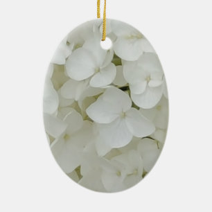 Décoration En Céramique Fleurs d'Hydrangée Floral Blanc Élégant Fleur