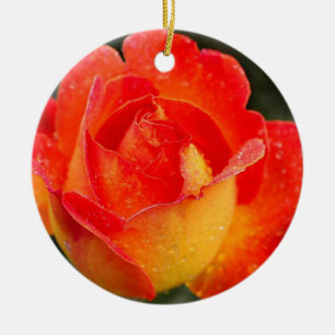 Décoration En Céramique Floral Rose orange
