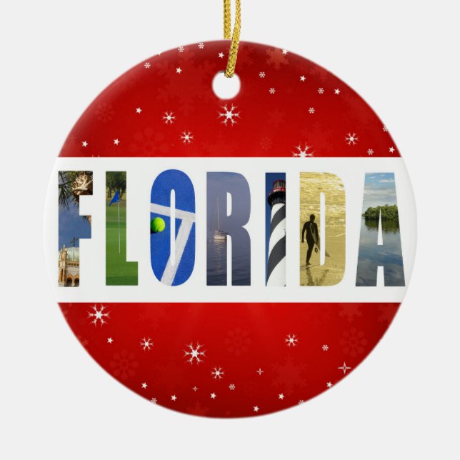 Décoration En Céramique Floride Voyage Photos Noël (Devant)