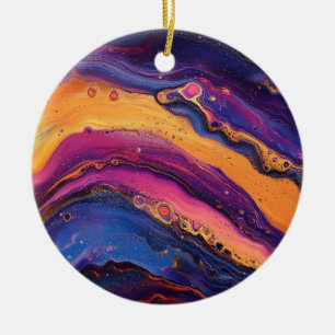 Décoration En Céramique Fluide Arc-en-ciel pour violet et orange coloré