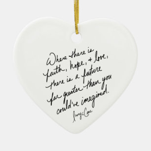 Décoration En Céramique Foi, Espoir et Amour de l'Âme Manuscrits