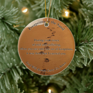 Décoration En Céramique Footprints in the Sand Poem Gift