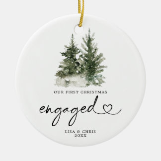Décoration En Céramique Forêt d'hiver Noël Engagé Cadeau ornemental