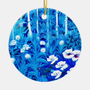 Décoration En Céramique Forêt fantastique avec fleurs et oiseaux