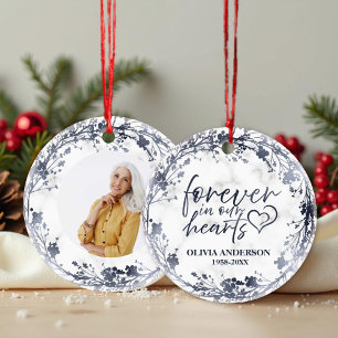 Décoration En Céramique Forever In Our Hearts Silver Foil Photo Memorial
