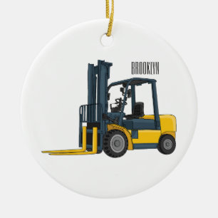 Décoration En Céramique Forklift cartoon illustration
