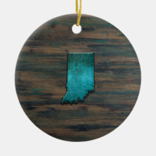 Décoration En Céramique Forme d'état Indiana Turquoise
