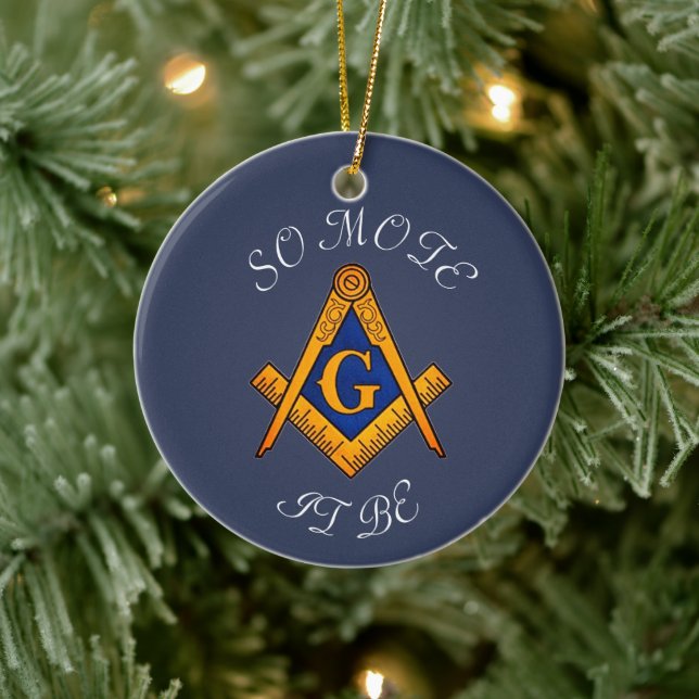Décoration En Céramique Freemason Carré et Compass Charité Masonic (Arbre)