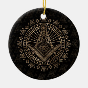 Décoration En Céramique Freemasonry symbol Square and Compasses