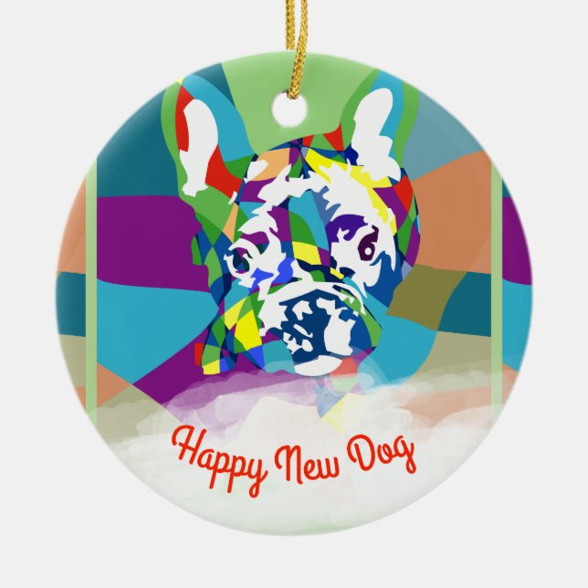 Décoration En Céramique French Bulldog assis (Devant)