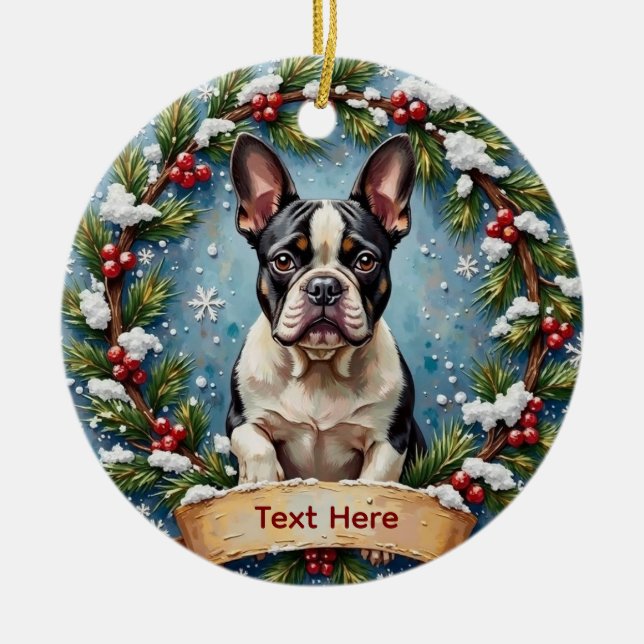 Décoration En Céramique French Bulldog Christmas (Devant)