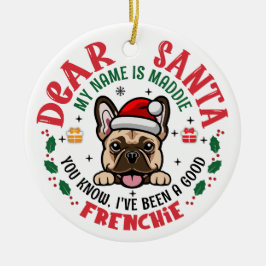 Décoration En Céramique French Bulldog Père Noël Christmas Nom personnalis
