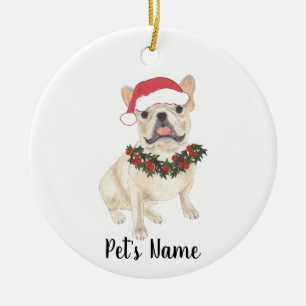 Décoration En Céramique Frenchie Personnalisée (Crème Tan Faune)