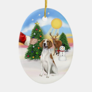 Décoration En Céramique friandise pour un Foxhound américain