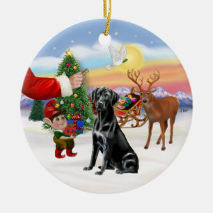 Décoration En Céramique Friandise pour un Labrador Retriever noir