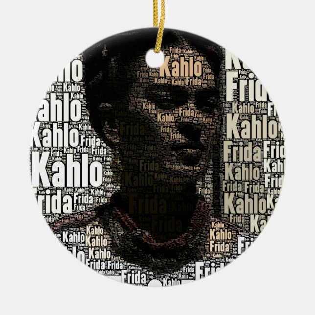 Décoration En Céramique Frida Kahlo Lettering Portrait (Devant)