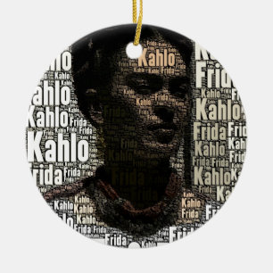 Décoration En Céramique Frida Kahlo marquant avec des lettres le portrait