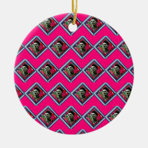 Décoration En Céramique Frida Kahlo Retro Denim Diamond
