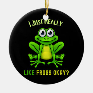 Décoration En Céramique Frog Lover J'Aime Vraiment Les Grenouilles Ok drôl