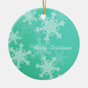 Décoration En Céramique Fruits de Noël blanc turquoise