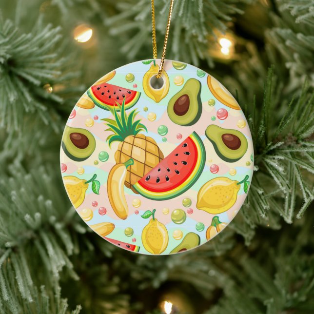 Décoration En Céramique Fruits d'été frais Motif (Arbre)