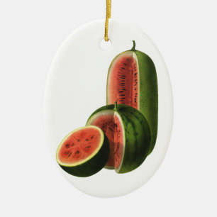 Décoration En Céramique Fruits vintages de pastèques, Grands ronds, Alimen