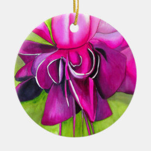 Décoration En Céramique Fuchsia pop art watercolour flower