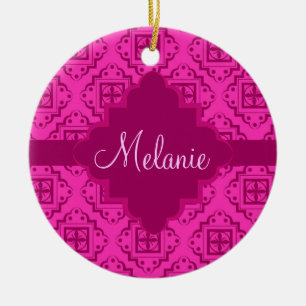 Décoration En Céramique Fuchsia rose et graphique magenta de Marocain