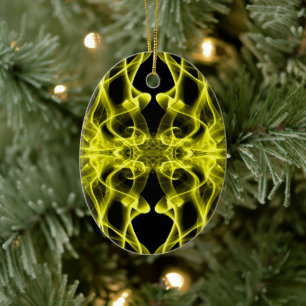 Décoration En Céramique Fumée jaune Symétrique Minimaliste Noir