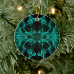 Décoration En Céramique Fumée verte minimaliste symétrique noir