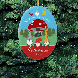 Décoration En Céramique Fun "Pas d'endroit comme Gnome" Noël