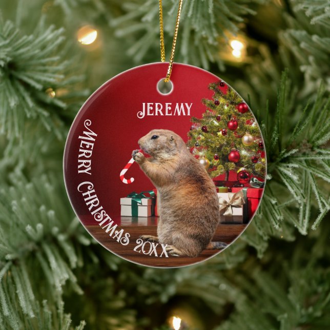 Décoration En Céramique Funky Prairie Dog Christmas Tree (Arbre)